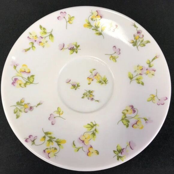 Vintage Martha Stewart Everyday France Yellow Purple‎ Pansies Cup & Saucer Set - Picture 2 of 3